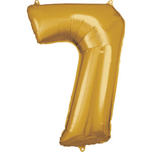 Amscan Balónik fóliový narodeninové číslo 7 zlatý 86cm