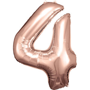 Amscan Balónik fóliový narodeninové číslo 4 ružovo-zlatý 86 cm