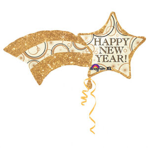 Amscan Fóliový balón Happy New Year - Hviezda