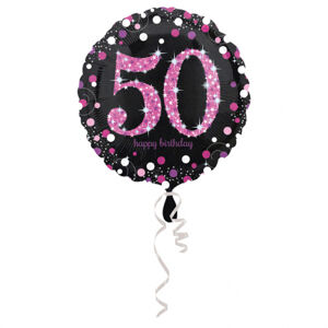 Amscan Fóliový balón 50 trblietavá ružová
