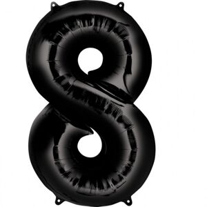 Amscan Balónik fóliový narodeninové číslo 8 čierny 86cm
