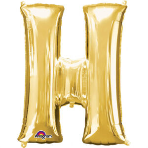 Amscan Mini fóliový balónik písmeno H 33 cm zlatý