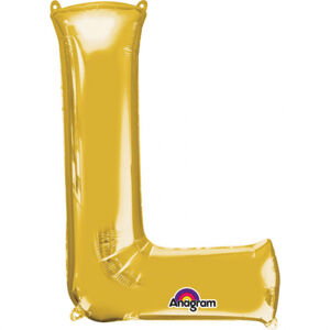 Amscan Mini fóliový balónik písmeno L 33 cm zlatý
