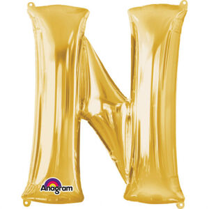 Amscan Mini fóliový balónik písmeno N 33 cm zlatý