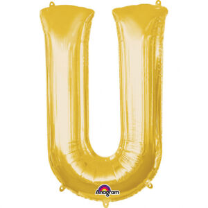 Amscan Mini fóliový balónik písmeno U 33 cm zlatý