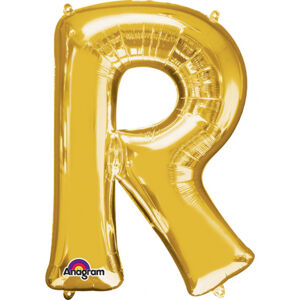 Amscan Mini fóliový balónik písmeno R 33 cm zlatý