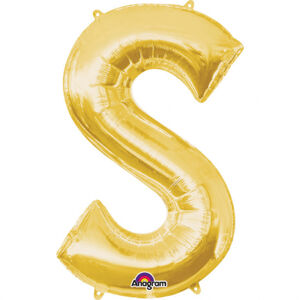 Amscan Mini fóliový balónik písmeno S 33 cm zlatý