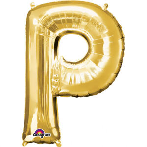 Amscan Mini fóliový balónik písmeno P 33 cm zlatý