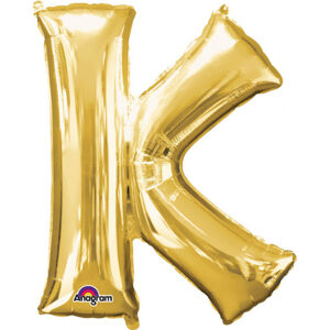 Amscan Mini fóliový balónik písmeno K 33 cm zlatý