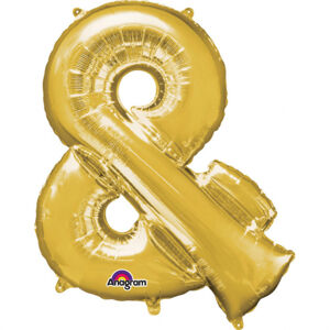 Amscan Mini fóliový balónik symbol & 33 cm zlatý
