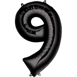 Amscan Balónik fóliový narodeninové číslo 9 čierny 86 cm