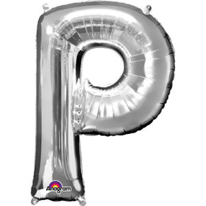 Amscan Fóliový balónik písmeno P 86 cm strieborný