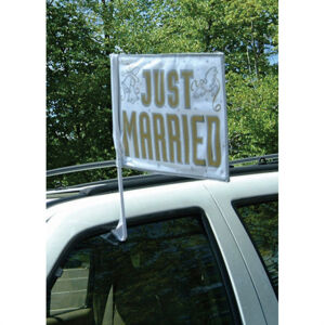 Amscan Svadobná vlajka na auto Just Married