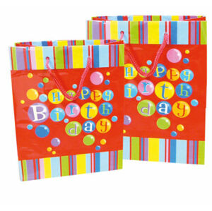 Procos Darčeková taška Happy Birthday - červená 26,5 x 13,5 x 34,0 cm