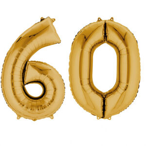 Amscan Fóliový balón v tvare čísla 60 zlatý
