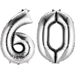 Amscan Fóliový balón v tvare čísla 60 strieborný