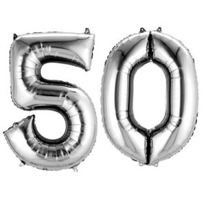 Amscan Fóliový balón v tvare čísla 50 strieborný