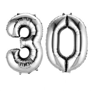 Amscan Fóliový balón v tvare čísla 30 strieborný