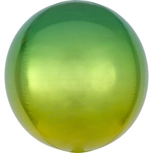 Amscan Ombré žlto-zelený fóliový balón- guľa