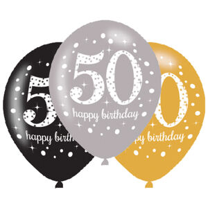 Amscan Latexové balóny narodeninové číslo 50 - 6 ks
