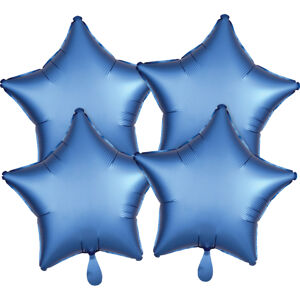 Amscan Fóliové balóny sada hviezdy satén - modré 4 ks