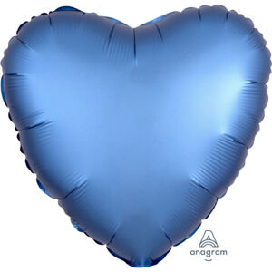 Amscan Fóliový balón srdce satén - modrý 43 cm