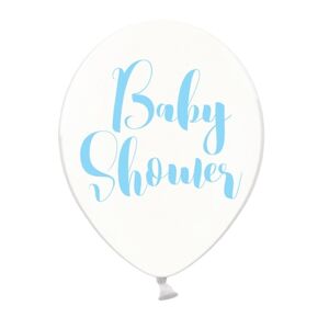 PartyDeco Balónik priesvitný Baby shower - modrý