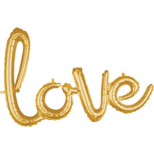 Amscan Fóliový balón písané písmo "love" zlatý