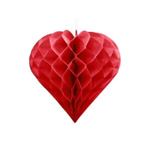 PartyDeco Visiaca dekorácia - Červené srdce