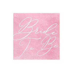PartyDeco Servítky ružové - Bride to Be