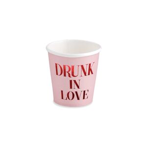 PartyDeco Valentínske poháre - Drunk in love 6 ks