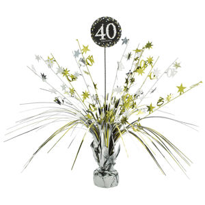 Amscan Dekorácia na stôl 40.narodeniny - Trblietavá zlatá 45,7 cm