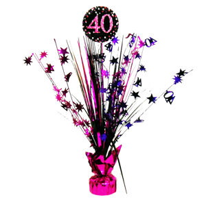 Amscan Dekorácia na oslavu - trblietavé 40. narodeniny (ružová)