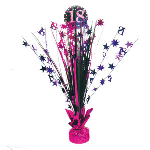 Amscan Dekorácia na oslavu - trblietavé 18. narodeniny (ružová)
