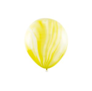 PartyDeco Mramorové balóny - žlté 6 ks