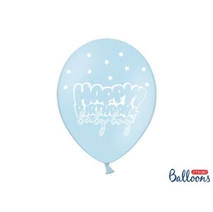 PartyDeco Pastelový balón - Happy Birthday Baby Boy 30 cm