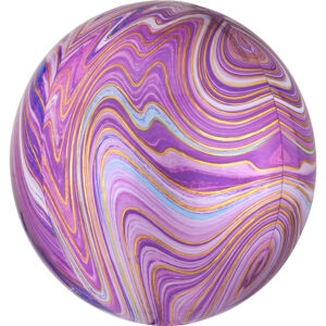 Amscan Guľatý fóliový balón - mramorový fialový