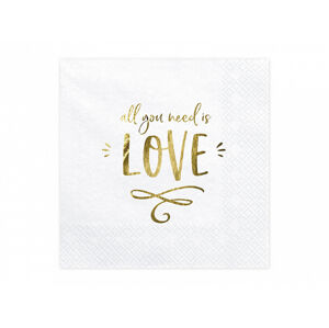 PartyDeco Servítky - All you need is love 33 x 33 cm