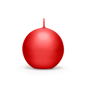 PartyDeco Sviečka - guľa, červená 6 cm
