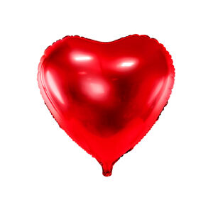 PartyDeco Fóliový balón - červené srdce 45 cm