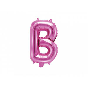 PartyDeco Fóliový balón Mini - Písmeno B 35 cm ružový
