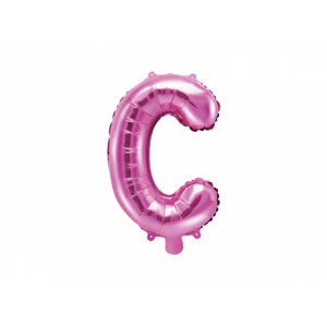 PartyDeco Fóliový balón Mini - Písmeno C 35 cm ružový