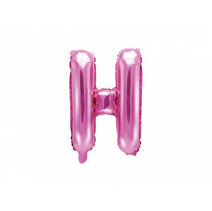 PartyDeco Fóliový balón Mini - Písmeno H 35 cm ružový