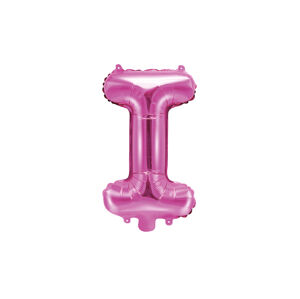 PartyDeco Fóliový balón Mini - Písmeno I 35 cm ružový