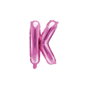 PartyDeco Fóliový balón Mini - Písmeno K 35 cm ružový