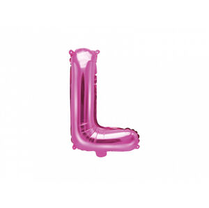 PartyDeco Fóliový balón Mini - Písmeno L 35 cm ružový