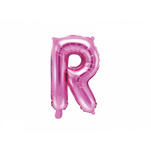 PartyDeco Fóliový balón Mini - Písmeno R 35 cm ružový