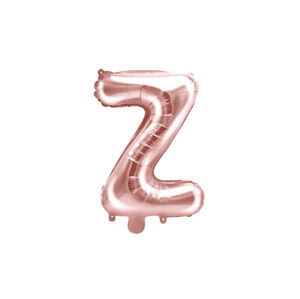 PartyDeco Fóliový balón Mini - Písmeno Z 35 cm ružovo-zlatý
