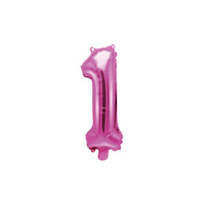 PartyDeco Fóliový balón Mini - Číslo 1 ružový 35cm