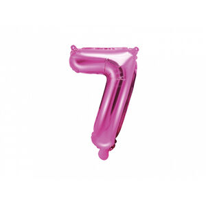 PartyDeco Fóliový balón Mini - Číslo 7 ružový 35cm